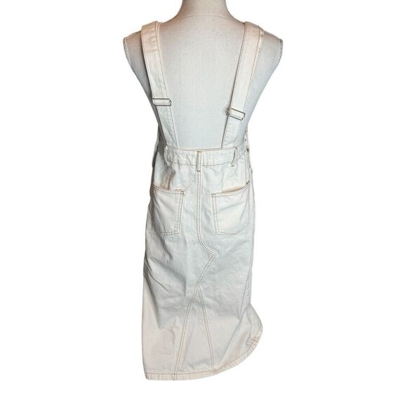 Zara Ecru Bib Overalls Dress Y2K Retro Boho Instagram Favorites Sz Small - Picture 7 of 10
